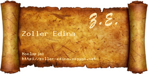 Zoller Edina névjegykártya